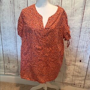 Talbots Orange Floral Blouse